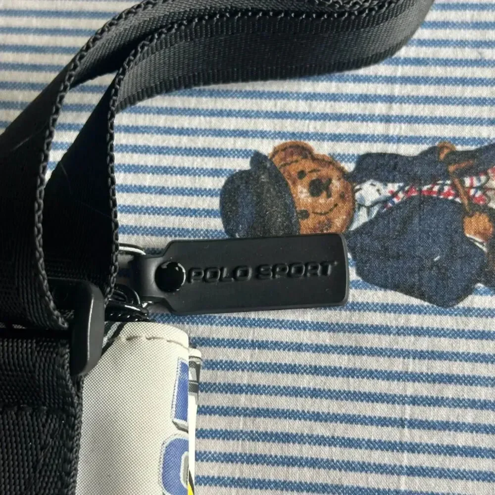 Vintage Polo Sport Ralph Lauren All Over Print Polo Logos Shoulder Satchel Bag